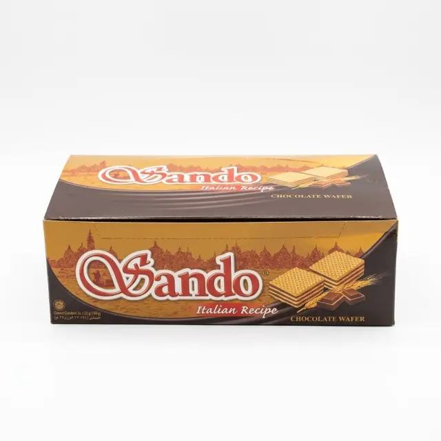 Sando Chocolate Wafer Box (24 Pieces x 32g) – Premium Italian Recipe Chocolate Wafers