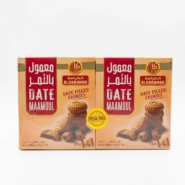 Alkaramah Date Maamoul Date Filled Cookies 2 x 500g (32 Pieces)