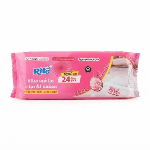 Rite Sterile Wet Towels for Floors Rose 24 Pcs
