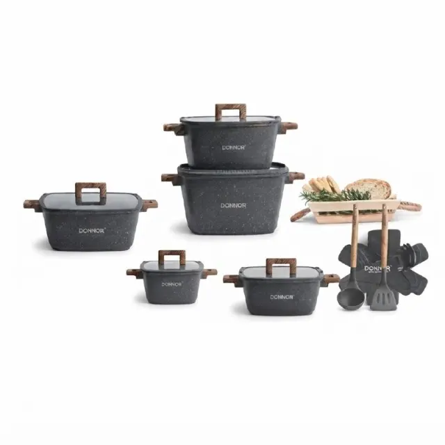 Donnor Crest Non-Stick Cookware Set 15 Pcs