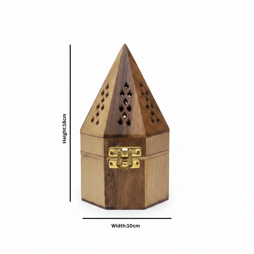 Wooden Pyramid Incense Burner Box - 18×10 cm — image 4