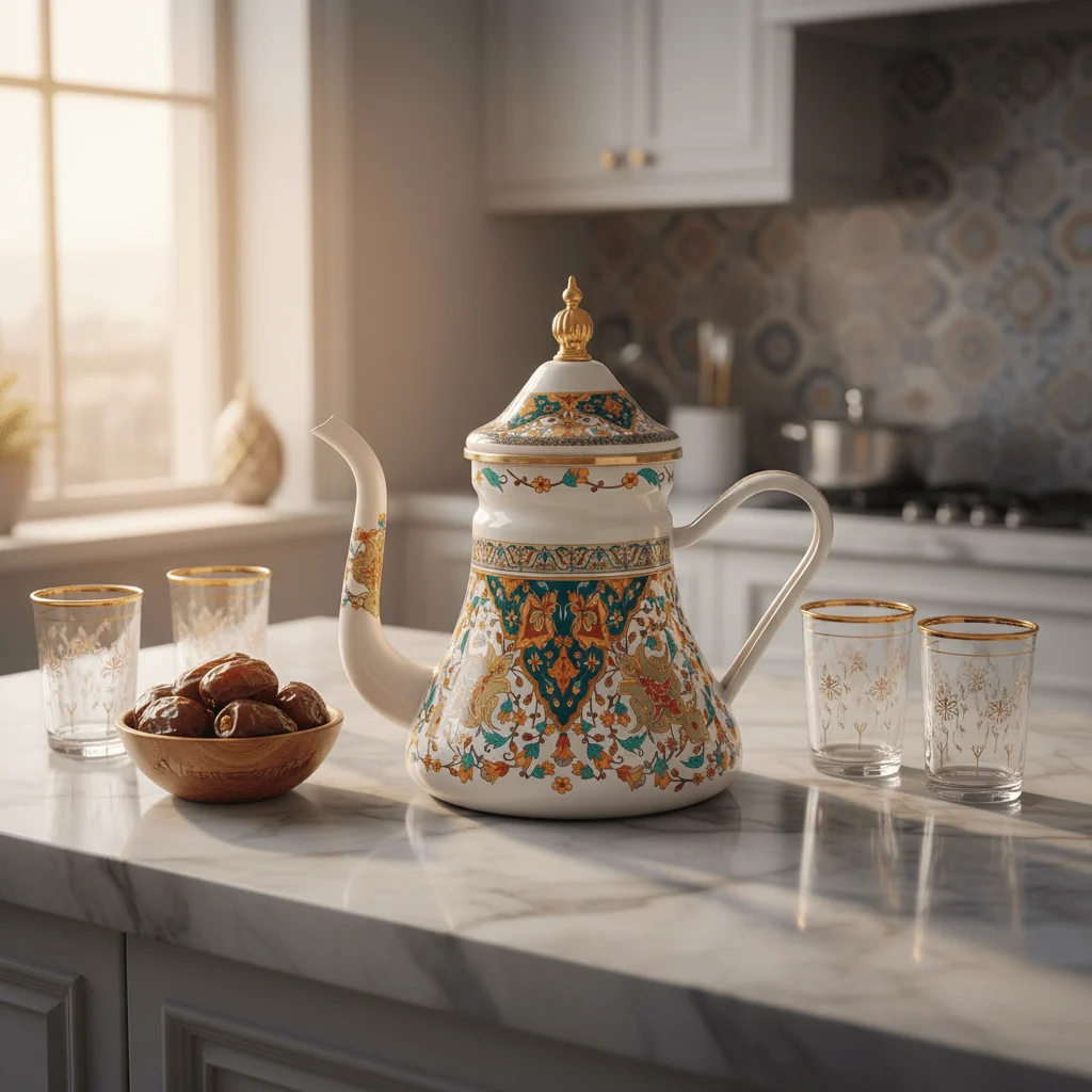 Cream Enamel Kettle with Ornate Floral Design – 1.2 Ltr — image 4