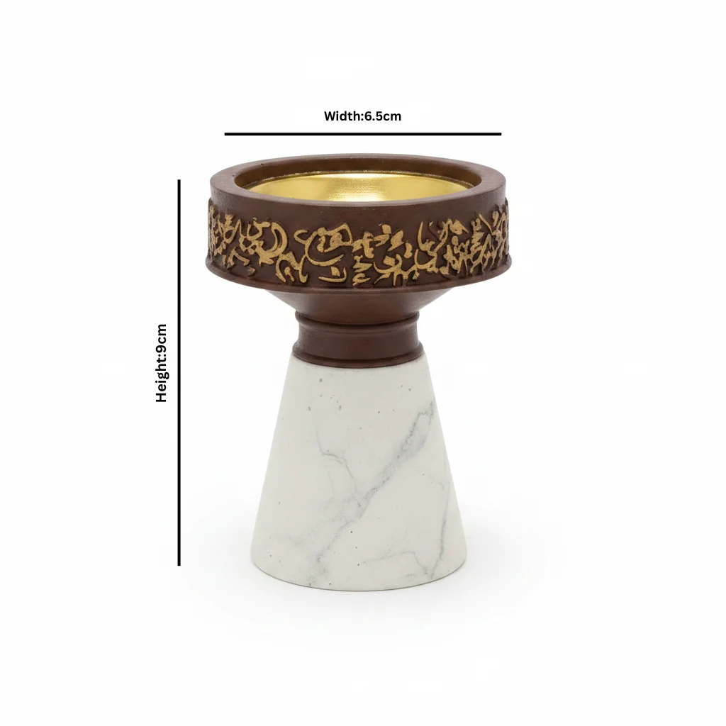 Cream & Brown Chalk Incense Burner - 9×6.5 cm — image 4