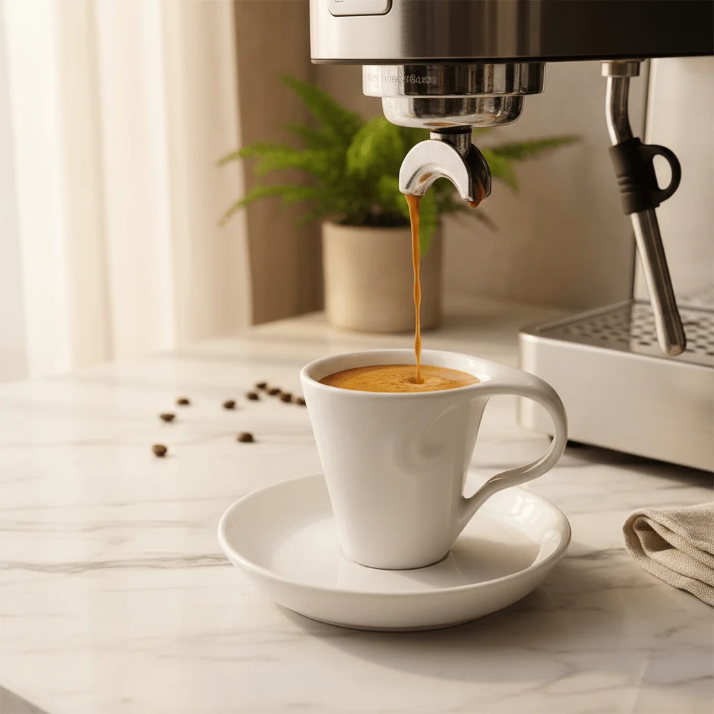Symphony White Ceramic Espresso Cup & Saucer Set — 80ml — image 3