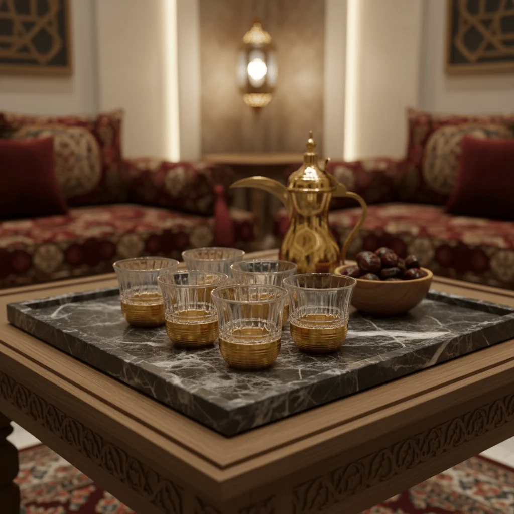 طقم فناجين قهوة Ameco من الزجاج الكريستال والذهبي | 6 قطع | 60ml — فناجين قهوة عربية فاخرة — image 3