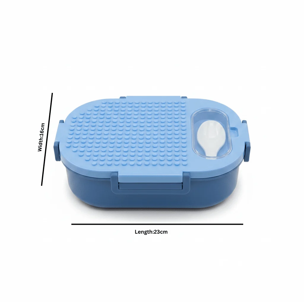 SBC Blue  2-Section Lunch Box with Spoon –  23×16cm — image 4