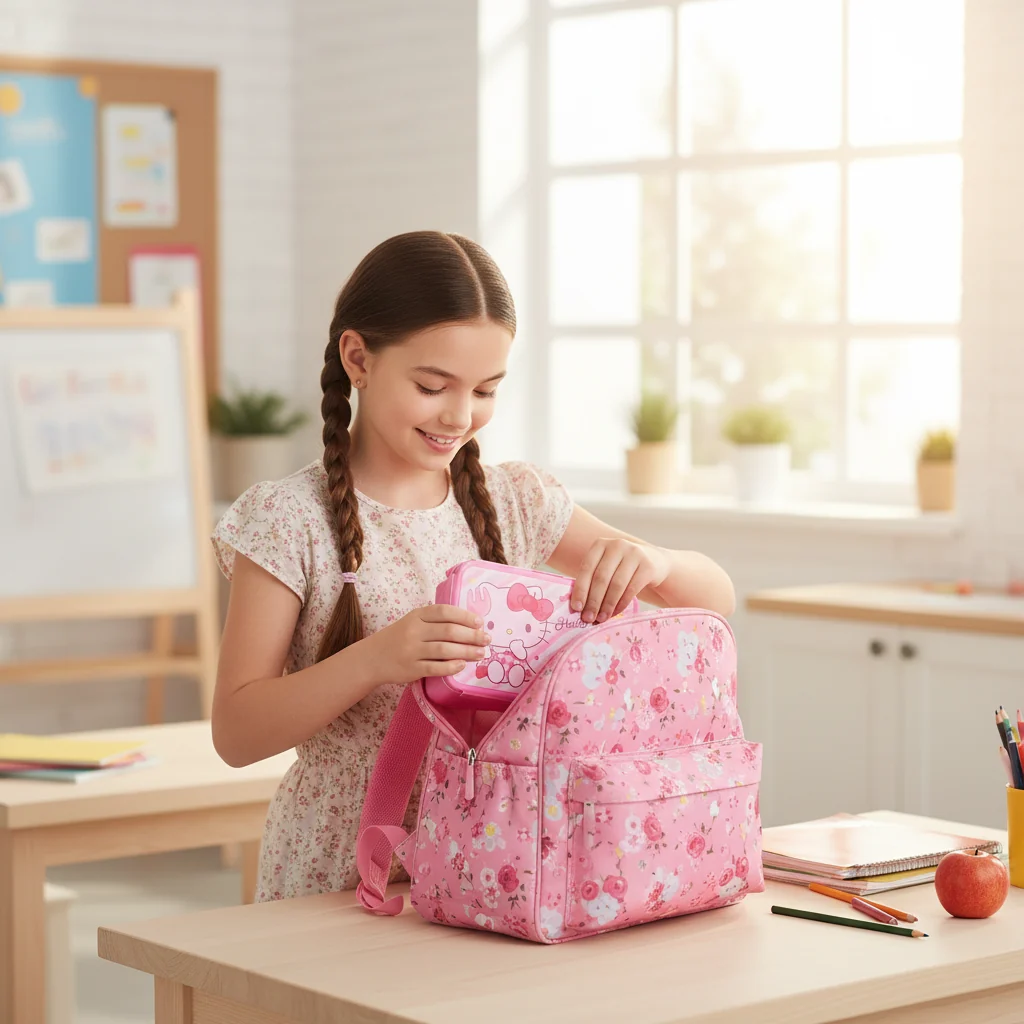 Hello Kitty Pink Plastic Lunch Box – 20×14cm — image 4