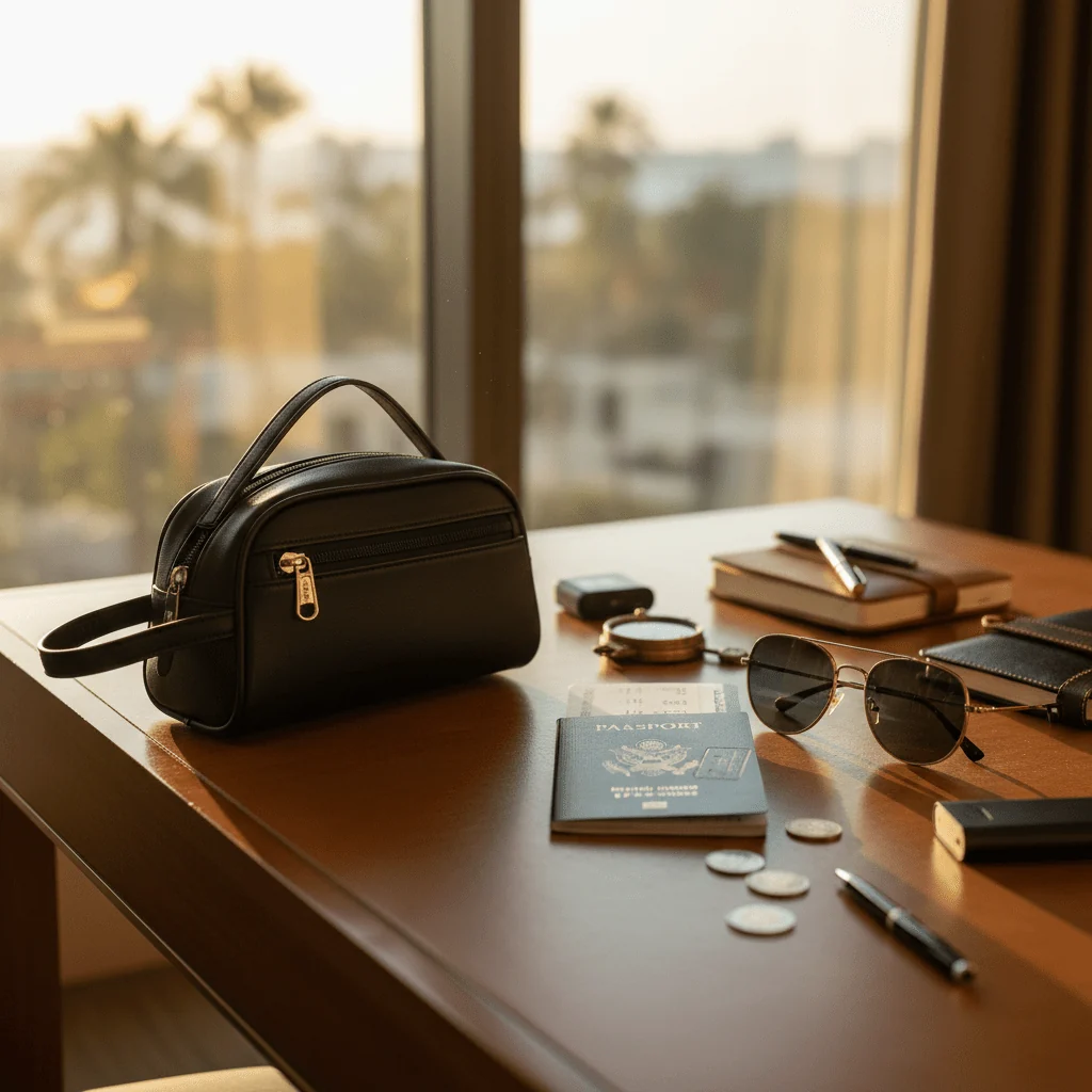 AKDC Elegant Black Faux Leather Handbag Pouch 20×12 cm Premium Finish Stylish and Durable Design — image 3