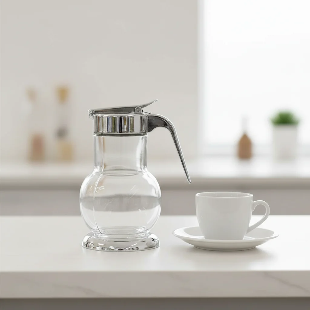 سكرية زجاج شفاف بمقبض وغطاء بلاستيك فضي - 15 cm — image 4