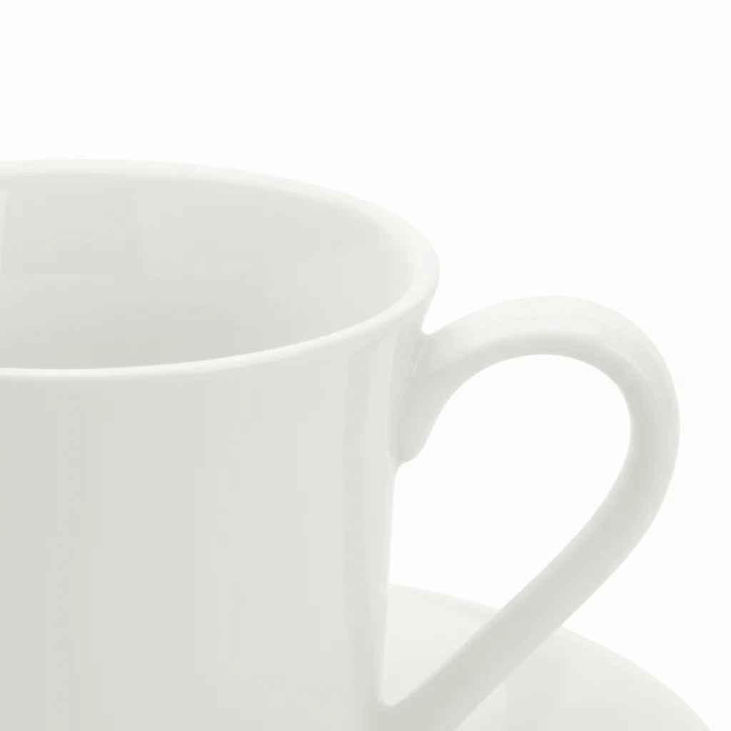 Porceletta White Ceramic Cup & Saucer Set – 200ml — image 2