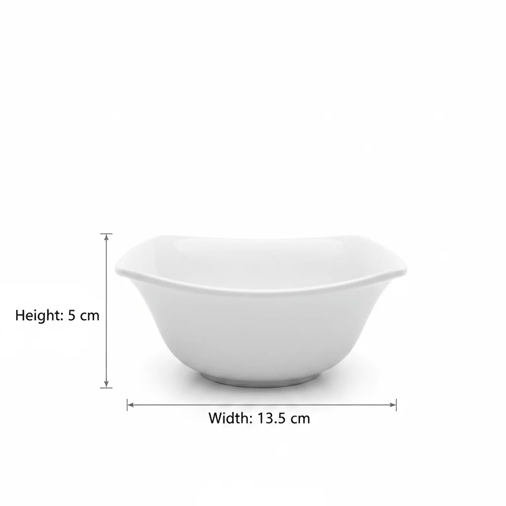 Dynasty Melamine Square Bowl – White – 13.5 × 5 cm — image 2