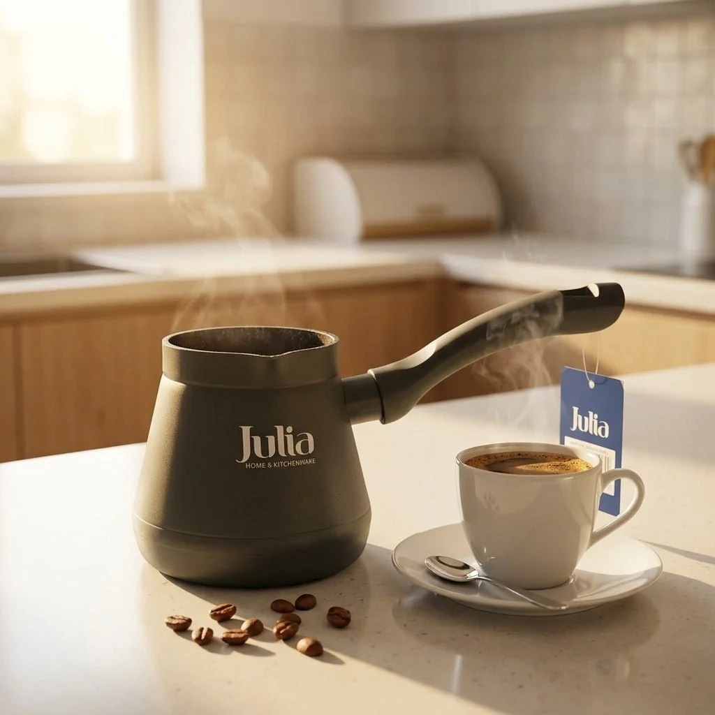 مسخّن قهوة Julia ألمنيوم 400ml – أخضر مطفي — image 3