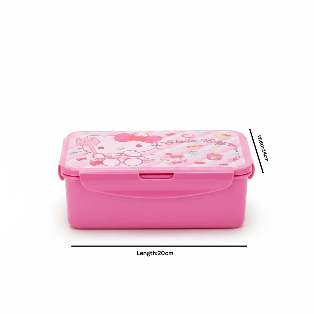 Hello Kitty Pink Plastic Lunch Box – 20×14cm — image 5