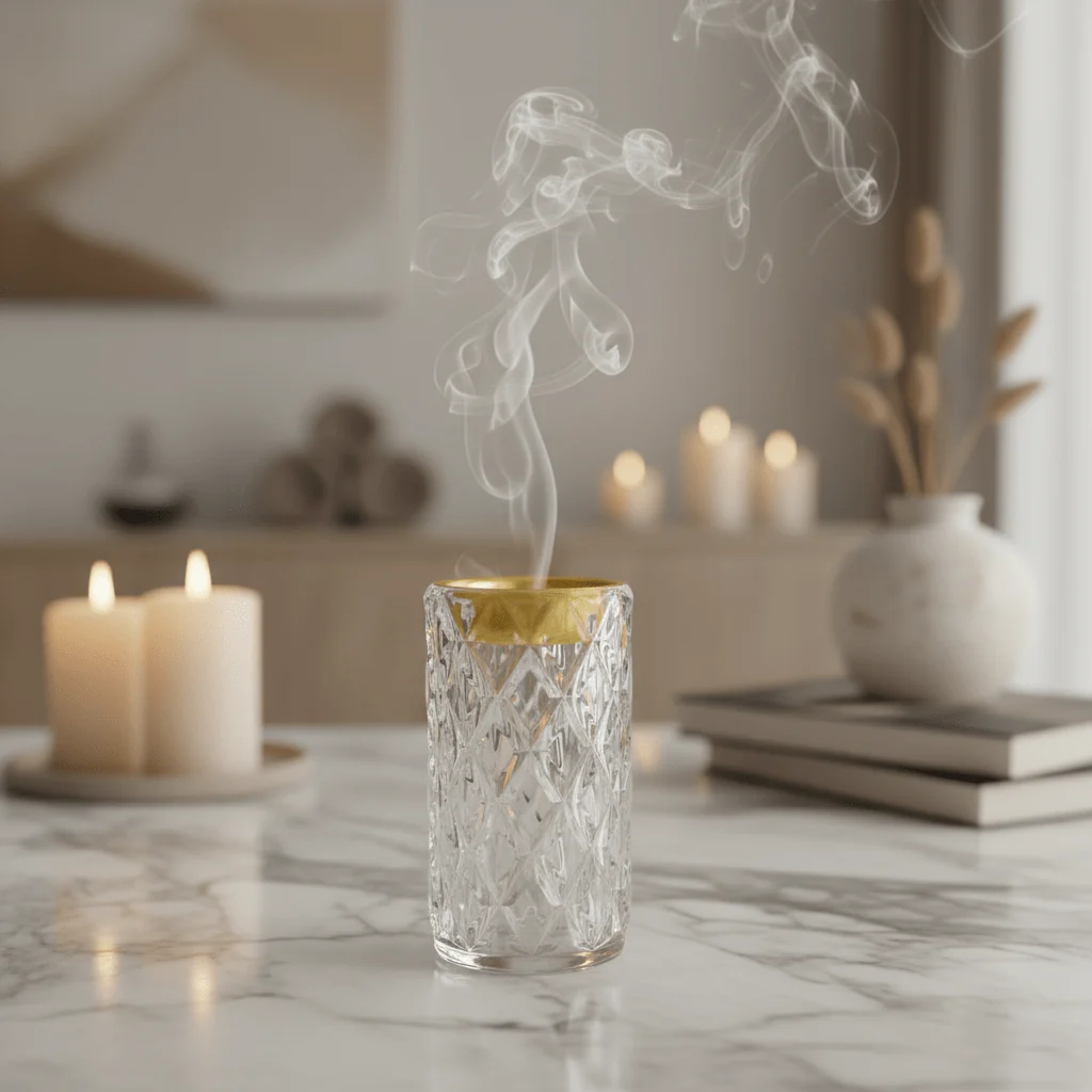 Crystal Diamond-Cut Glass Incense Burner - 14cm — image 3