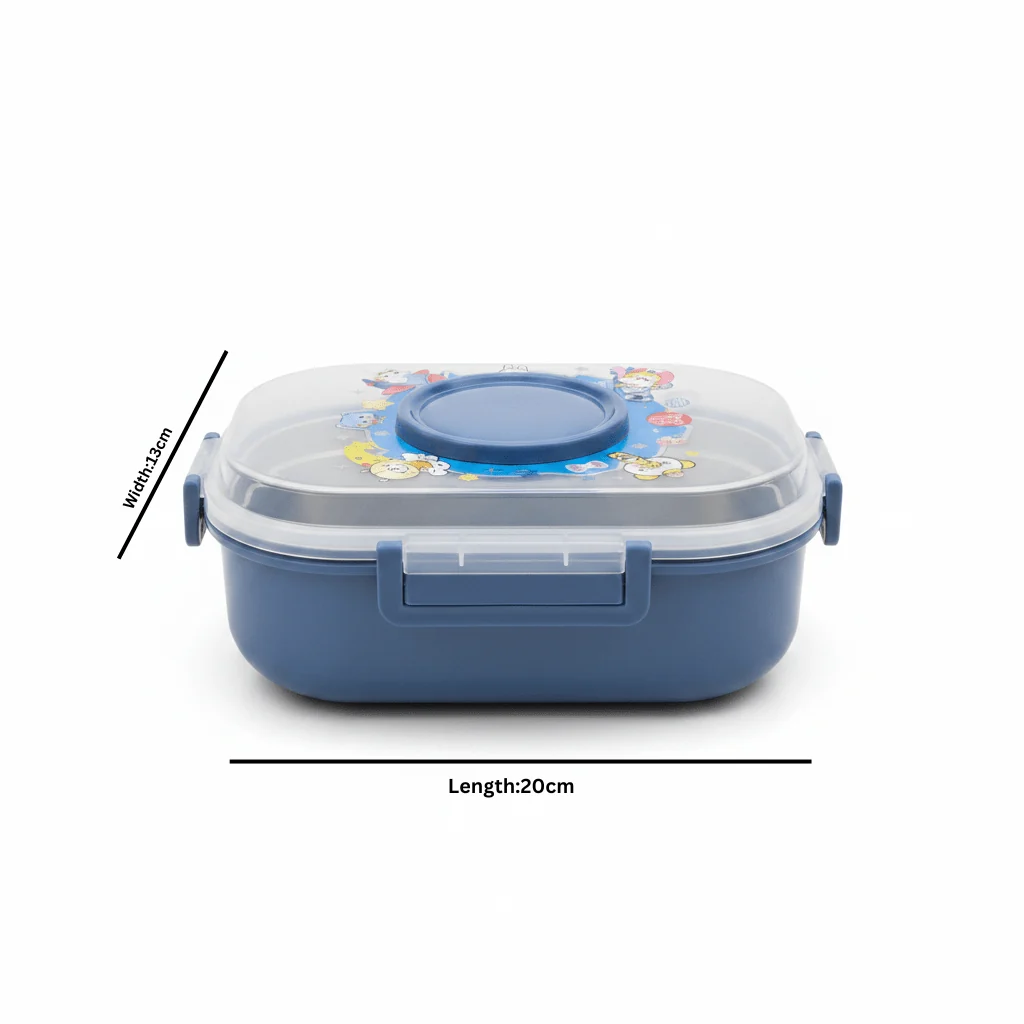 SBC Blue 2-Section Stainless Steel Kids Lunch Box with Spoon - 20×13 cm — image 5