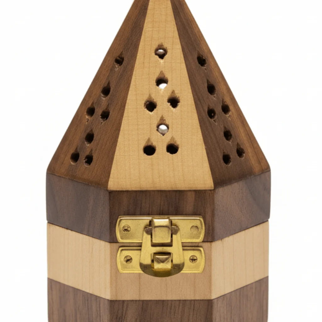 Wooden Pyramid Incense Burner Box - 15×9 cm — image 2