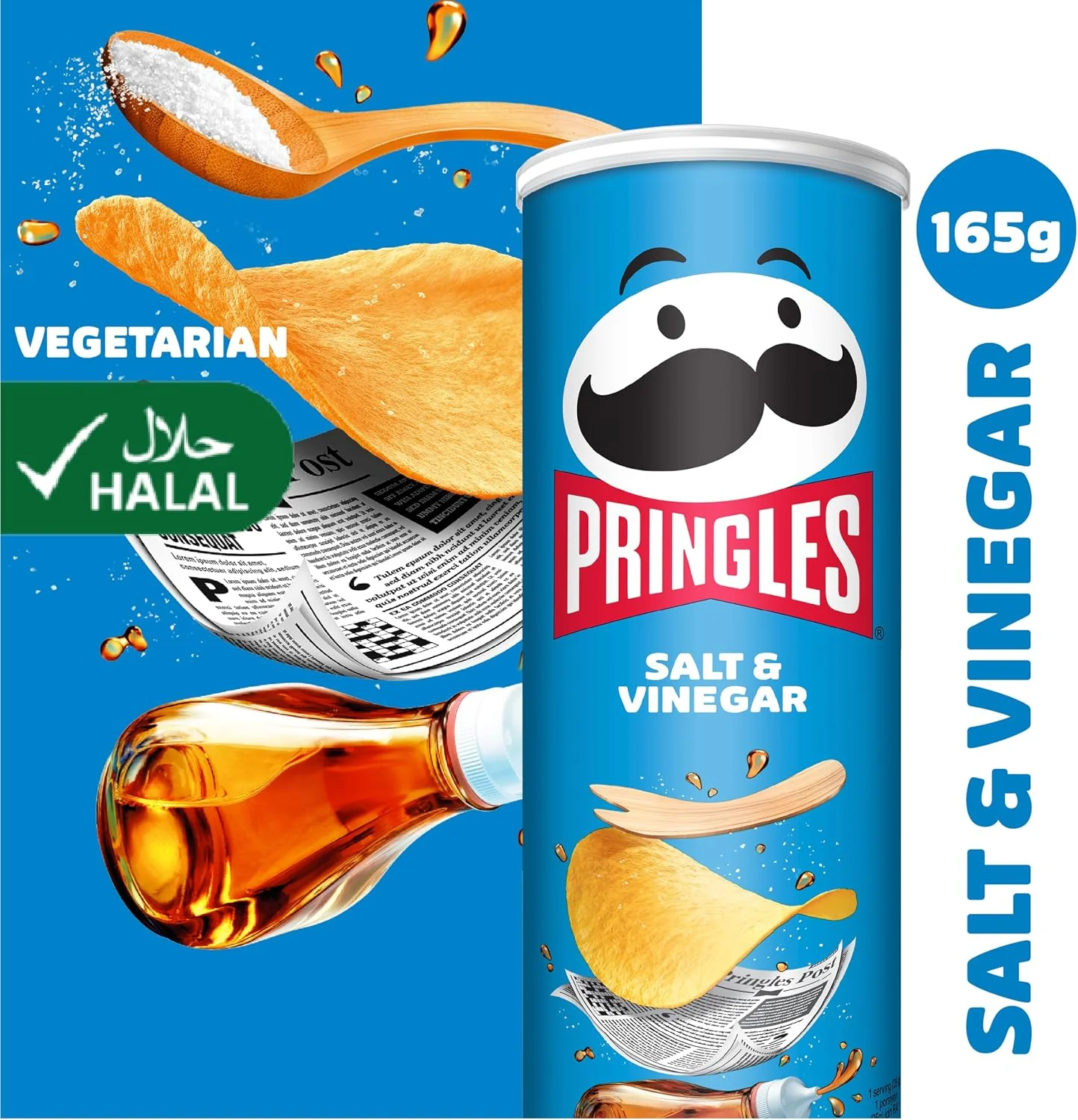 Pringles بنكهة الملح والخل - رقائق بطاطس - 165gm — image 4