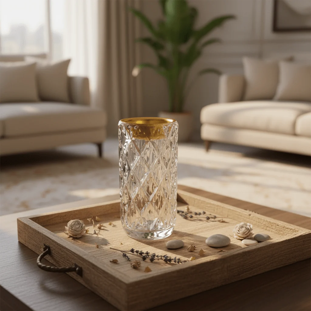 Crystal Diamond-Cut Glass Incense Burner - 14cm — image 4