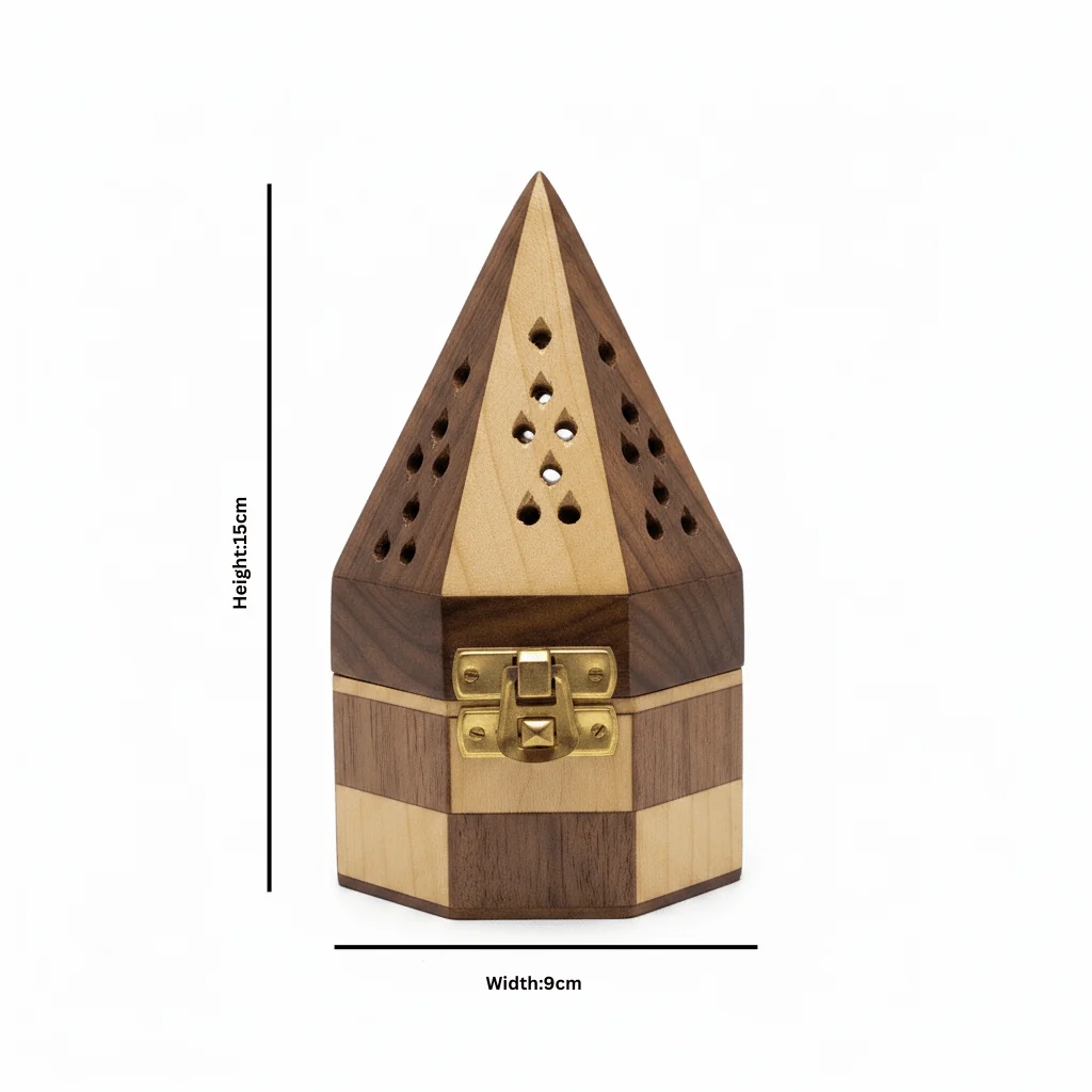 Wooden Pyramid Incense Burner Box - 15×9 cm — image 5