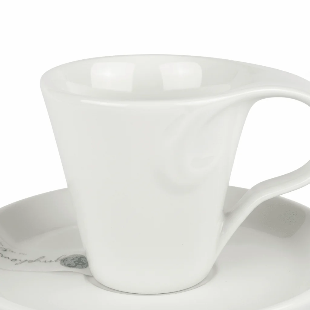 Symphony White Ceramic Espresso Cup & Saucer Set — 80ml — image 2