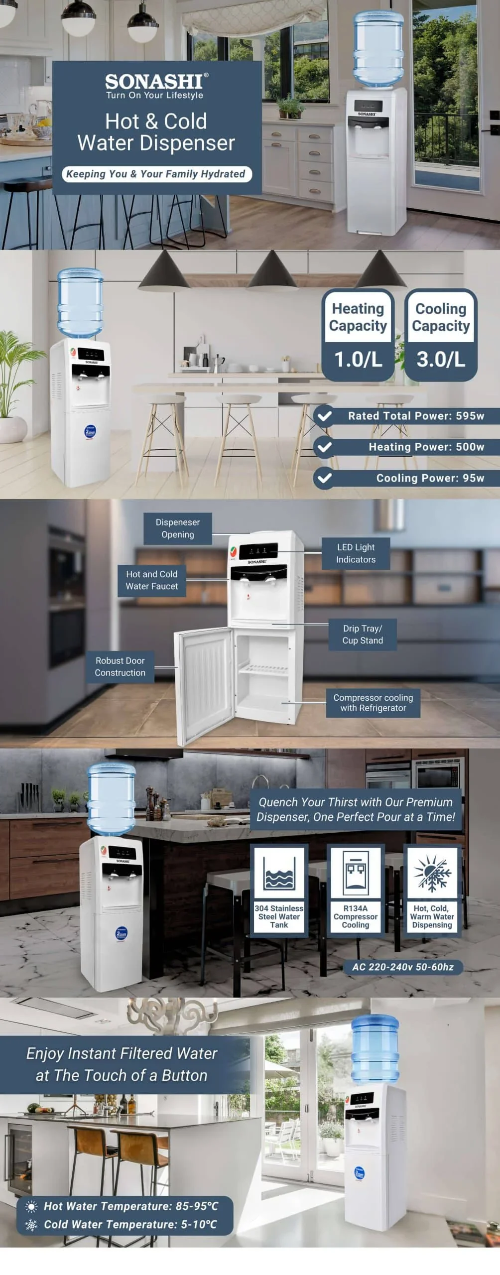 Sonashi Free Standing Water Dispenser SWD-43N — image 7