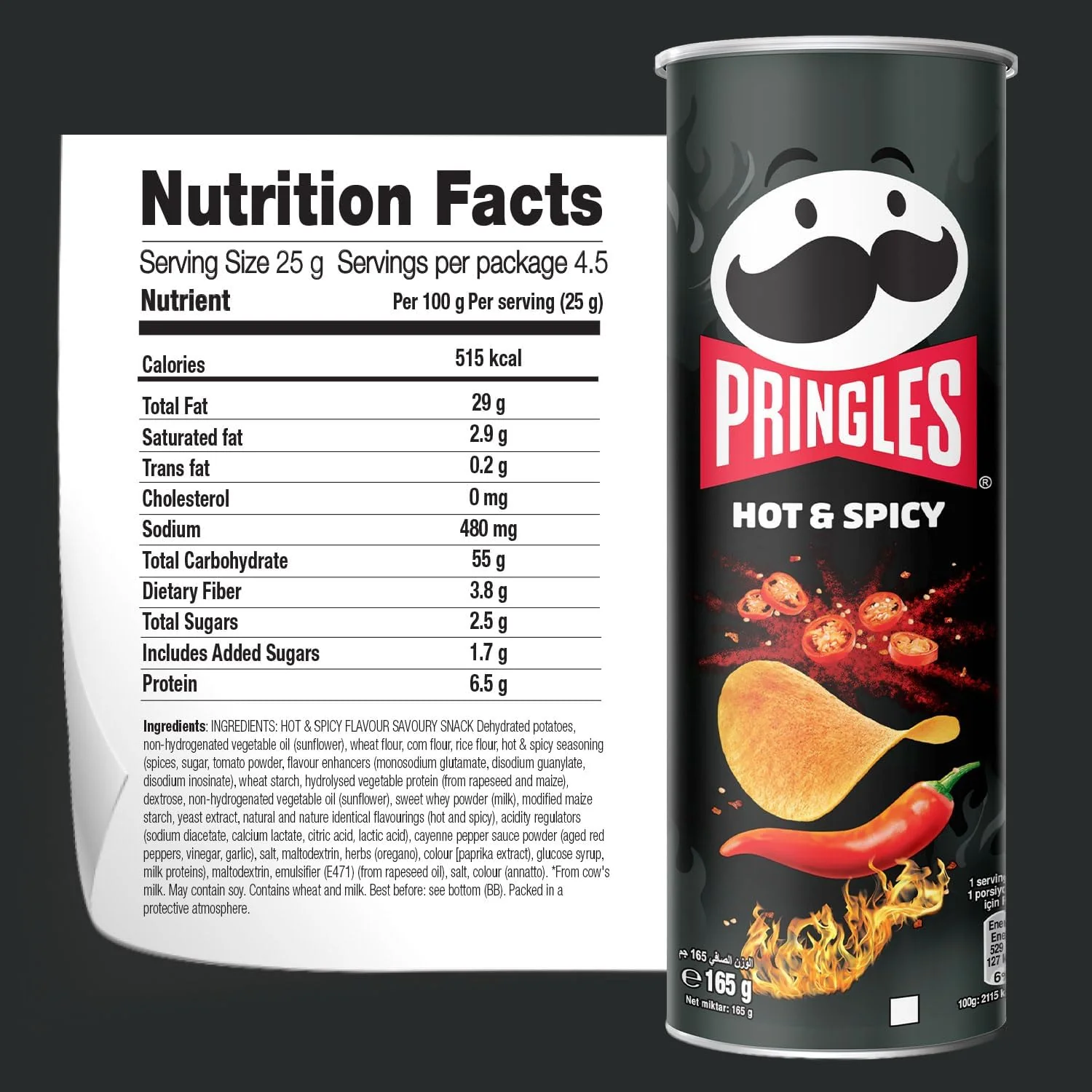 Pringles بنكهة Hot & Spicy - رقائق بطاطس - 165gm — image 2