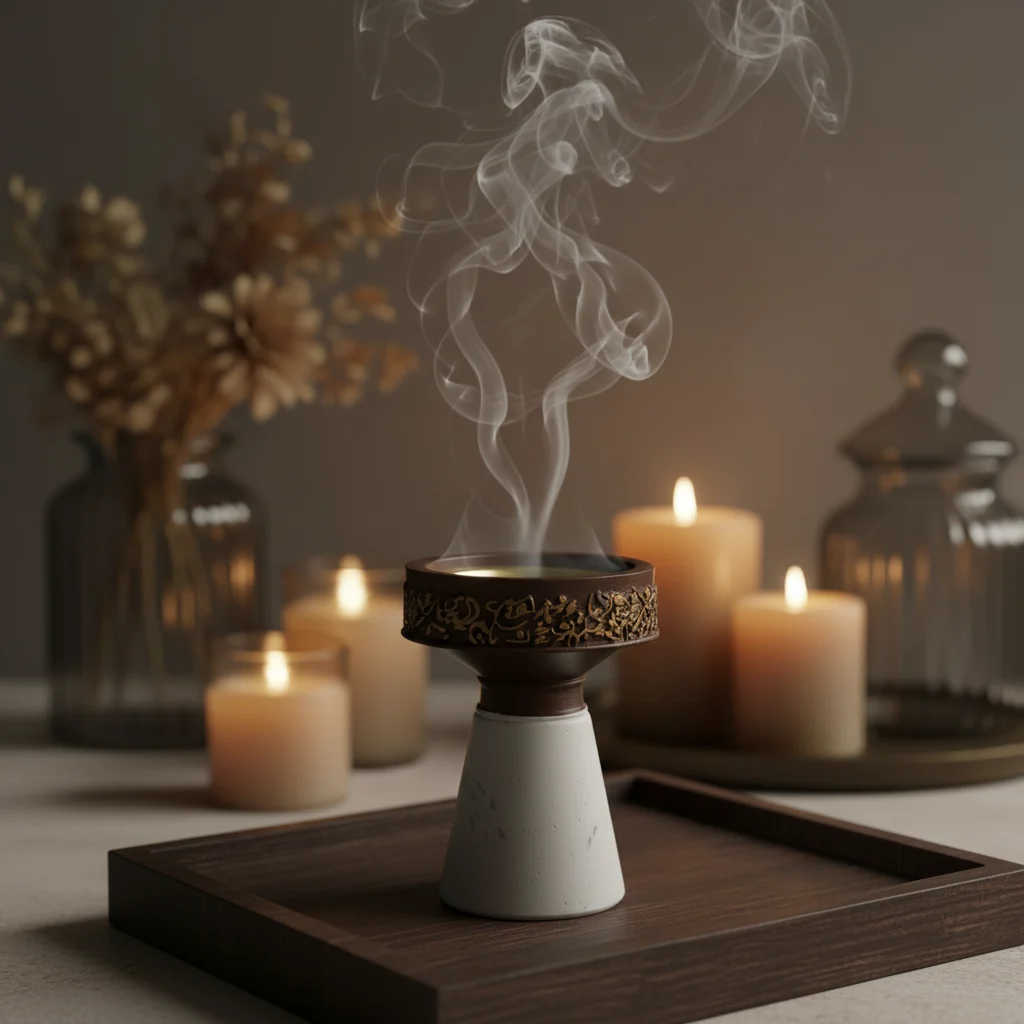 Cream & Brown Chalk Incense Burner - 9×6.5 cm — image 2