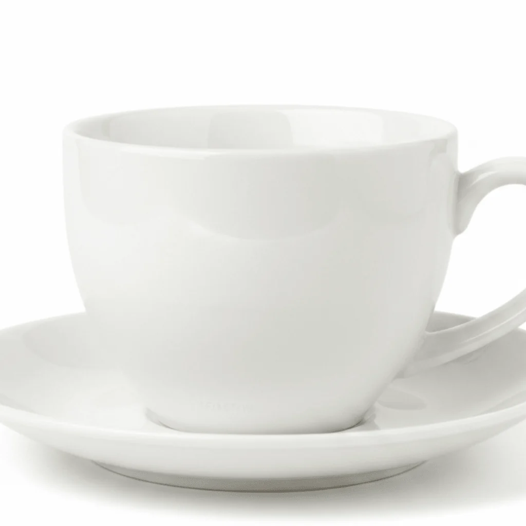 Porceletta White Ceramic Cup & Saucer Set — 200ml — image 2