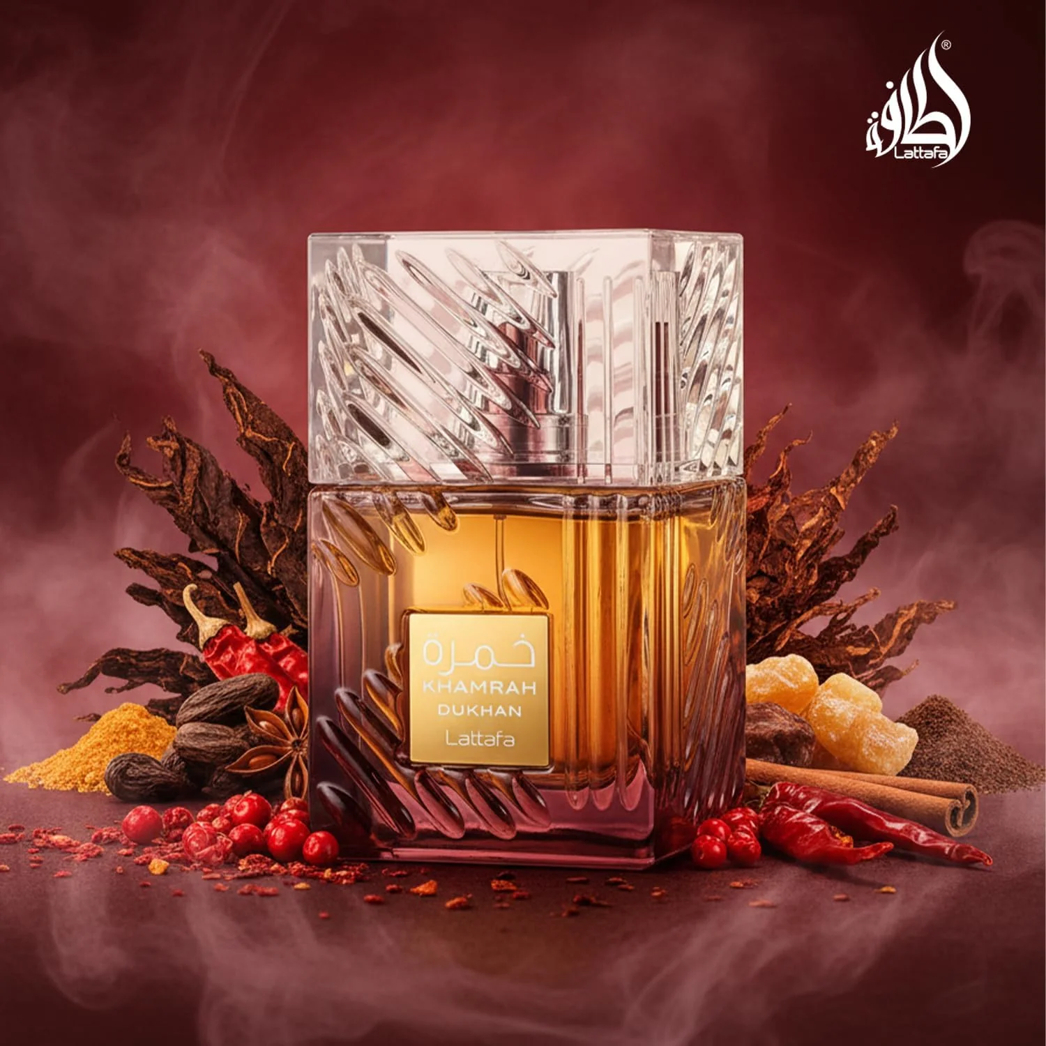 Lattafa Khamrah Dukhan أو دو بارفان 100ml – عطر شرقي فاخر حلو ودخاني — image 3