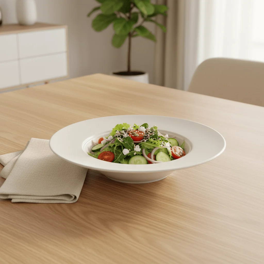 Wilmax صحن عميق دائري من البورسلين الأبيض - 9 Inch — image 3