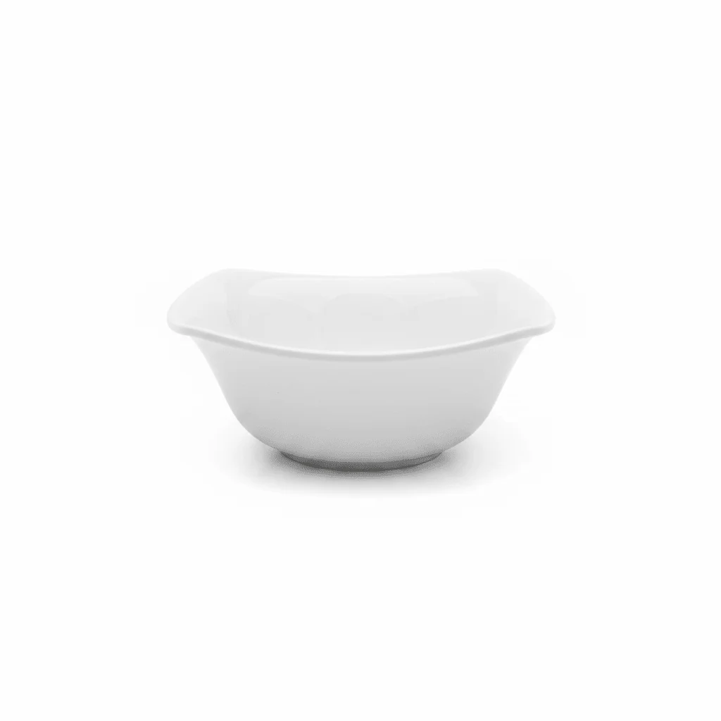 Dynasty Melamine Square Bowl – White – 13.5 × 5 cm — image 1