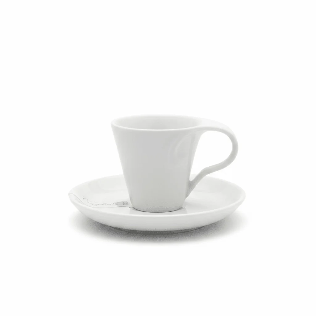 Symphony White Ceramic Espresso Cup & Saucer Set — 80ml — image 1