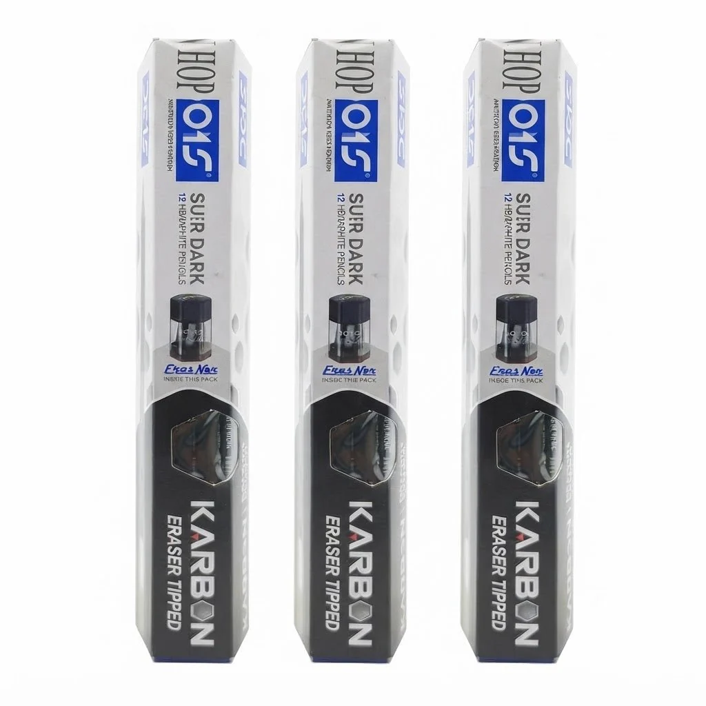 DOMS Karbon Super Dark HB/2 Graphite Pencils with Eraser Tip — Pack of 3 (36 Pencils) — image 1