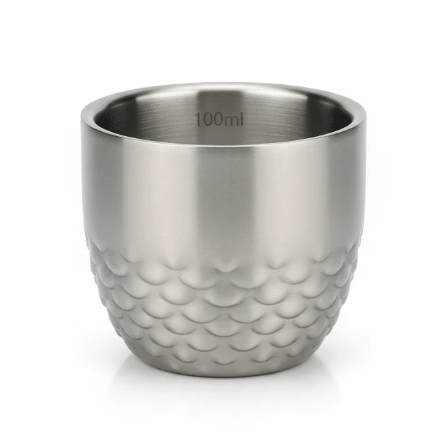 AKDC Steel Double Wall Cup -100ml-Silver — image 1