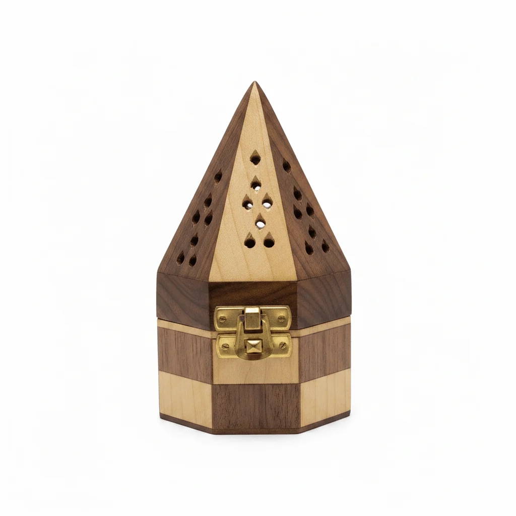 Wooden Pyramid Incense Burner Box - 15×9 cm — image 1