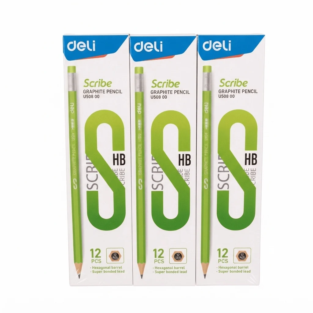 Deli Scribe HB قلم رصاص جرافيت – طقم من 3 (قد يختلف اللون) — image 1