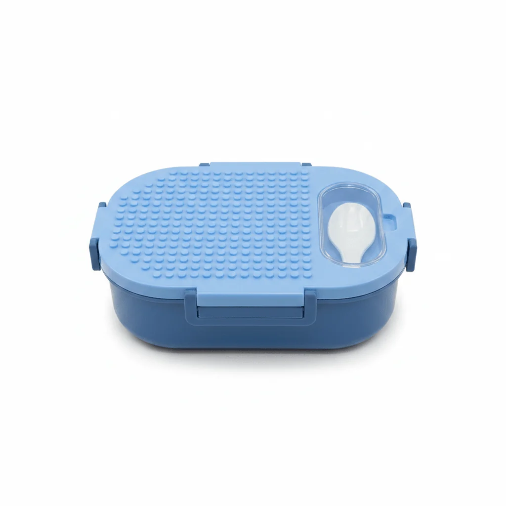 SBC Blue  2-Section Lunch Box with Spoon –  23×16cm — image 1