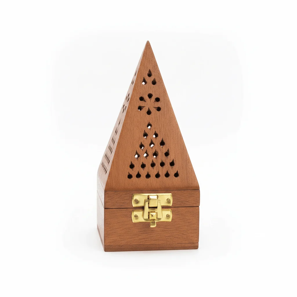 Wooden Pyramid Incense Burner Box  - 18×8 cm — image 1