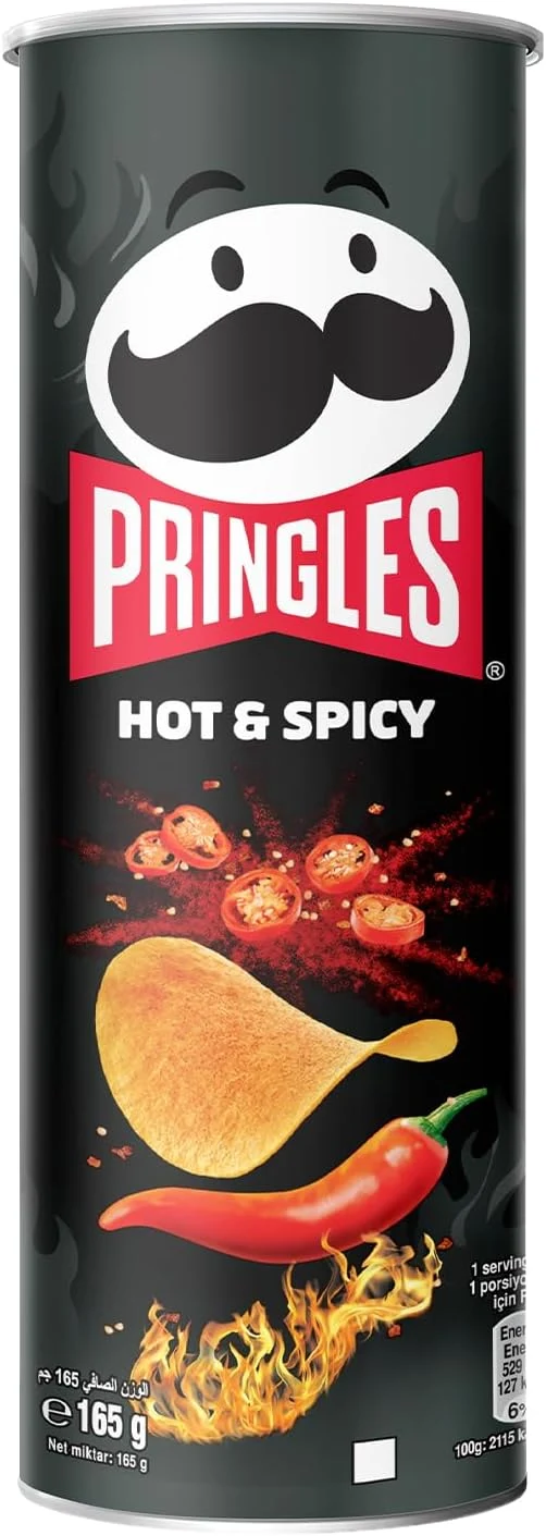 Pringles بنكهة Hot & Spicy - رقائق بطاطس - 165gm — image 1