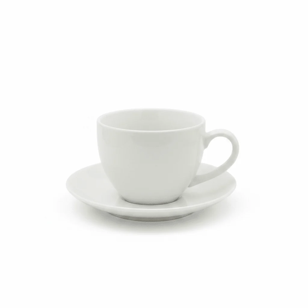 Porceletta White Ceramic Cup & Saucer Set — 200ml — image 1