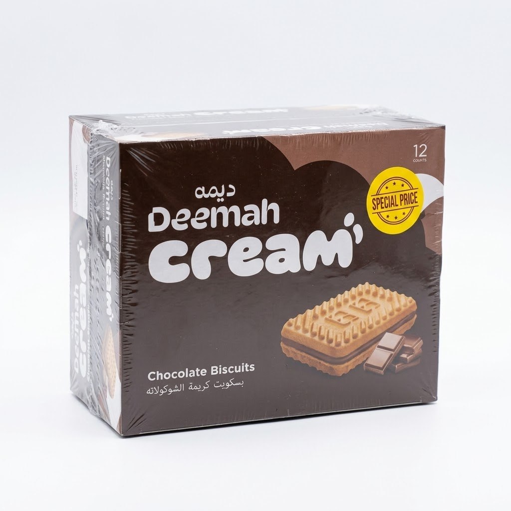 Deemah Cream Chocolate Biscuits 12 x 27g (Pack of 2) — image 1