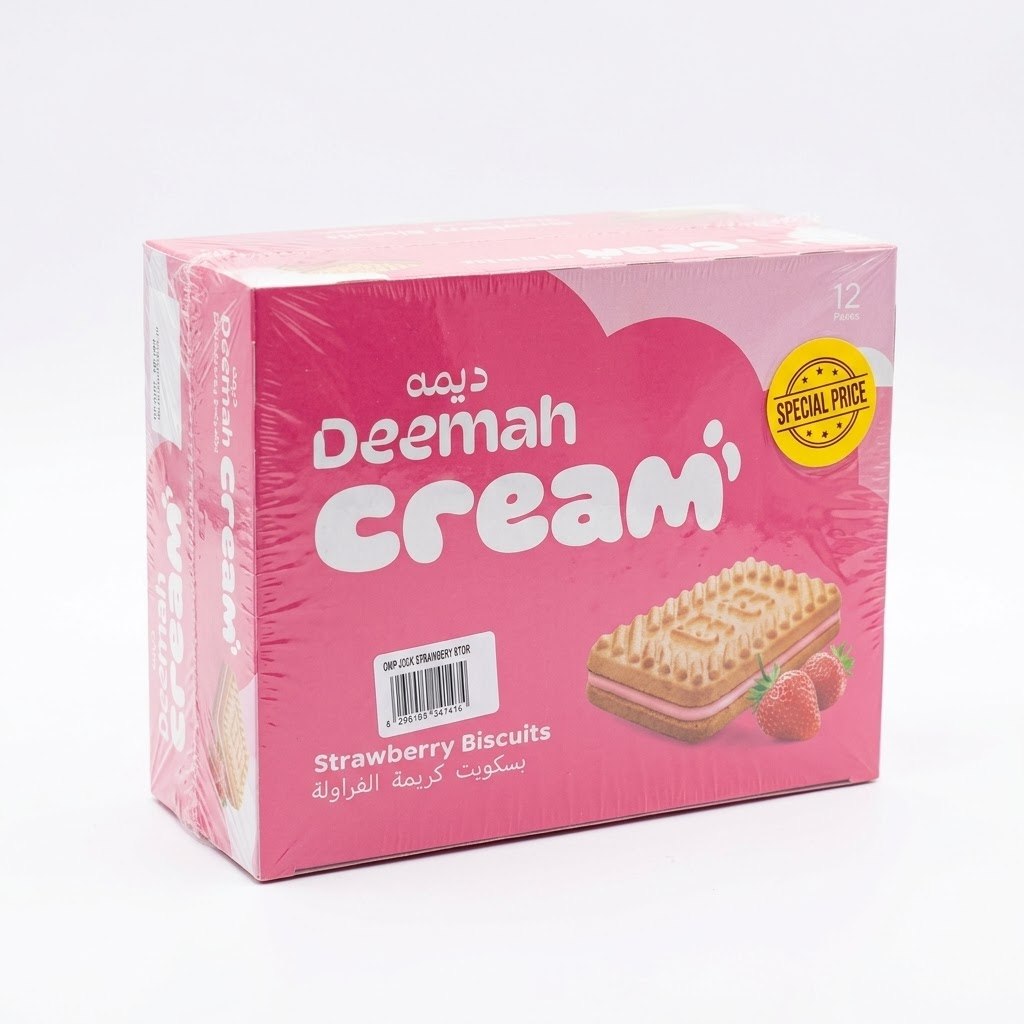 Deemah Creami Strawberry Biscuits 2 x 12 x 27g Pack — image 1