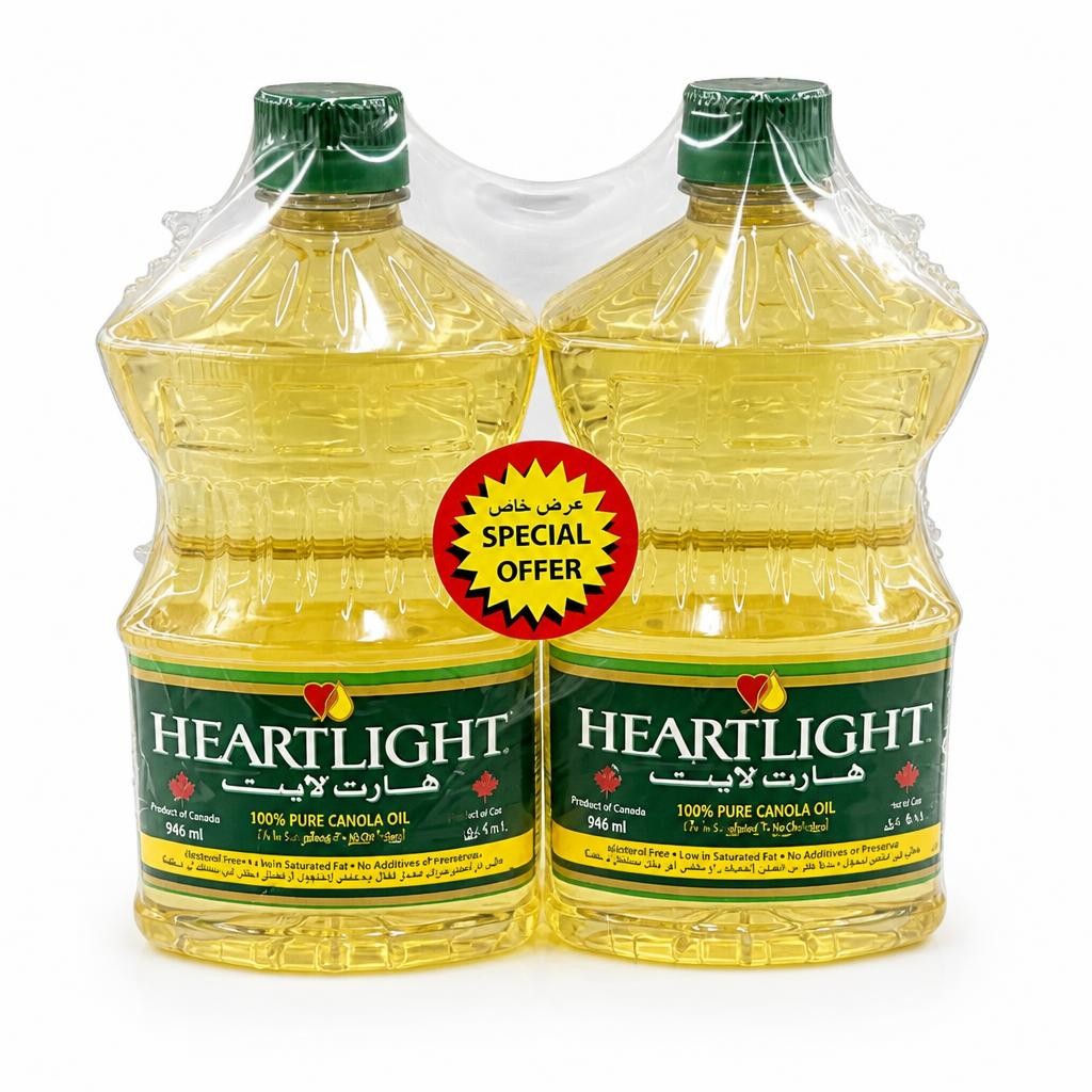 Heart Light 100% Pure Canola Oil 2 x 946 ml — image 1