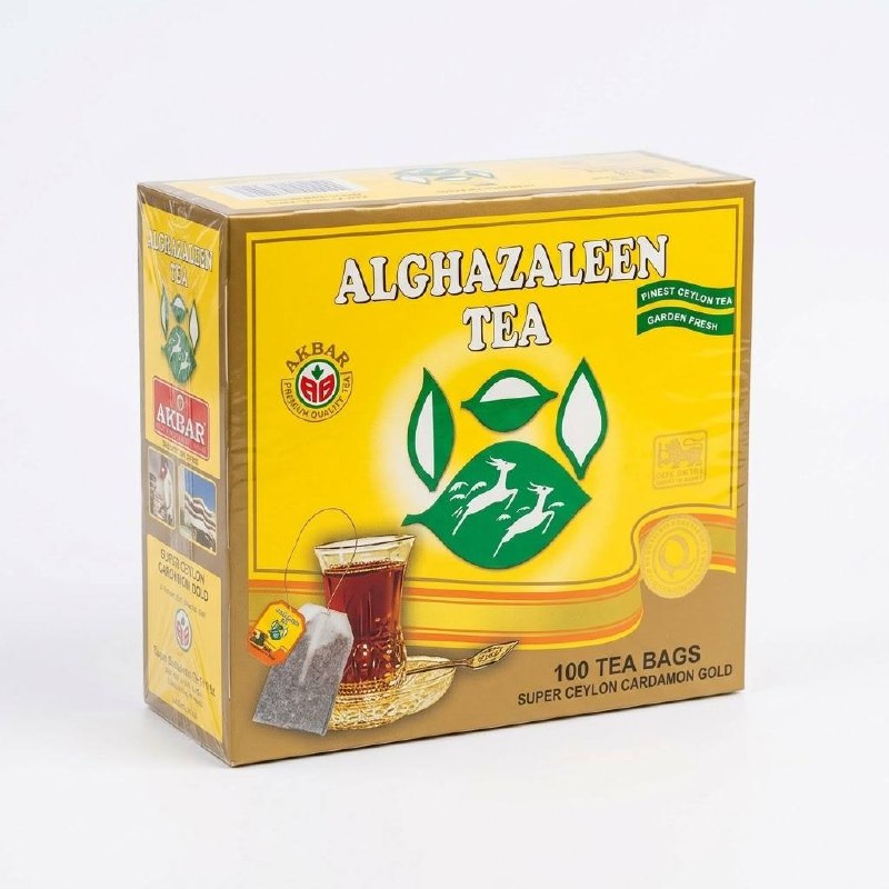 Alghazaleen Tea Super Ceylon Cardamom Gold 100 Tea Bags — image 1