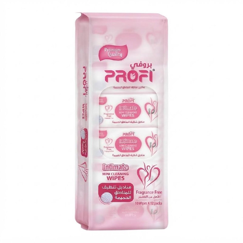 Profi Intimate Mini Cleaning Wipes Fragrance Free 10 Wipes x 12 Packs — image 1