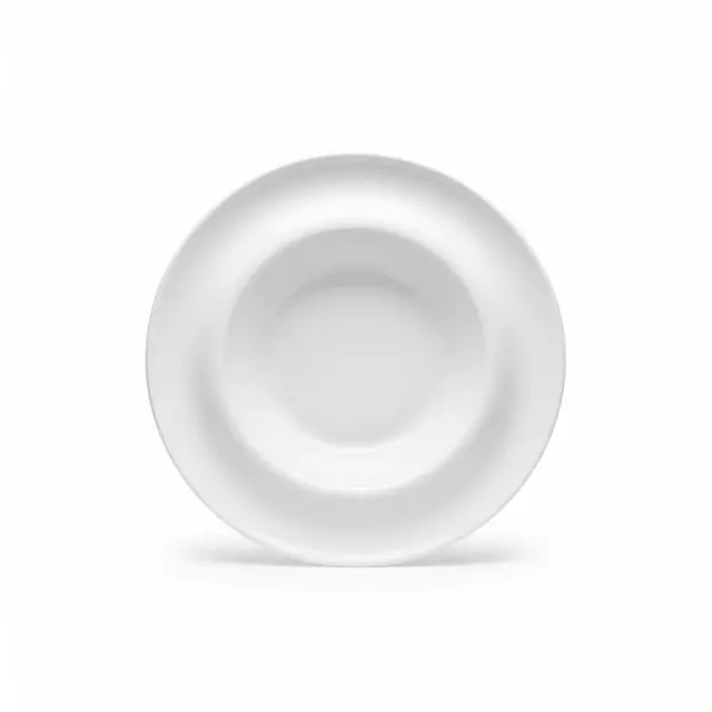 Wilmax Round White Porcelain Soup Plate - 9 Inch