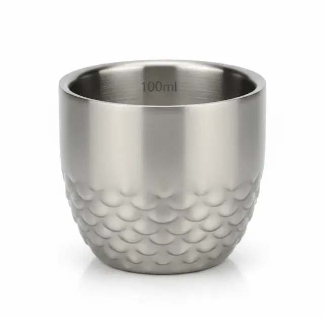 AKDC Steel Double Wall Cup -100ml-Silver
