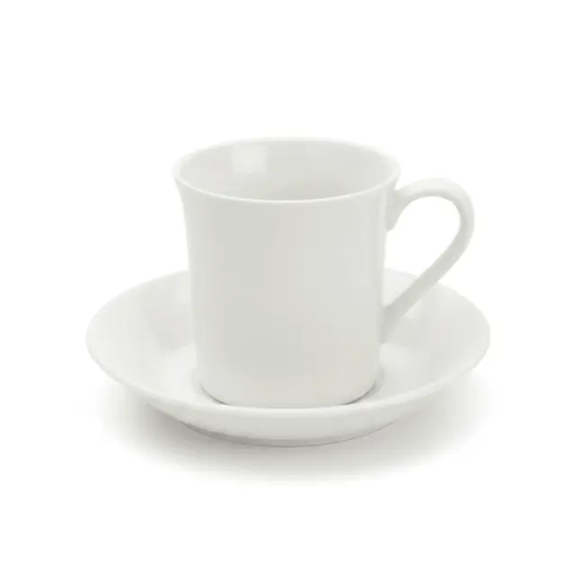 Porceletta White Ceramic Cup & Saucer Set – 200ml
