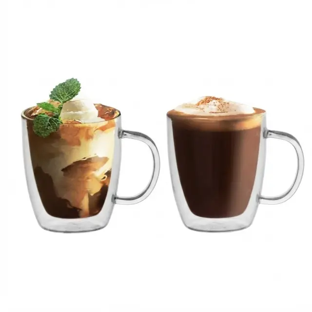 Cuisine Art Double Wall Glass Cups 230ml – Set of 2