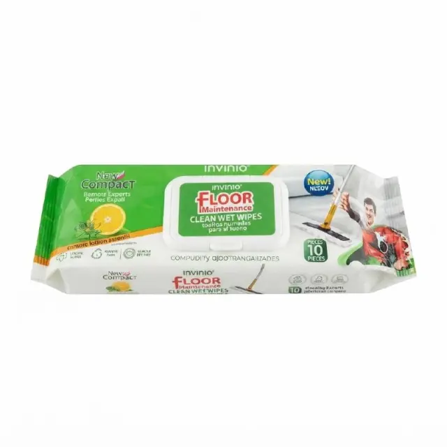 Invinio Floor Maintenance Clean Wet Wipes 10 Pieces